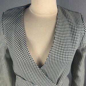 NWT Jason Wu houndstooth wrap mini dress  black and white size small